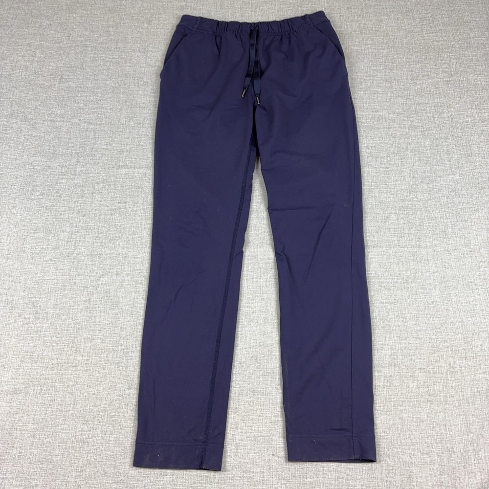 Lululemon Pants Womens 2 Blue Woven Track Jogger Drawstring Pockets Gym Yoga